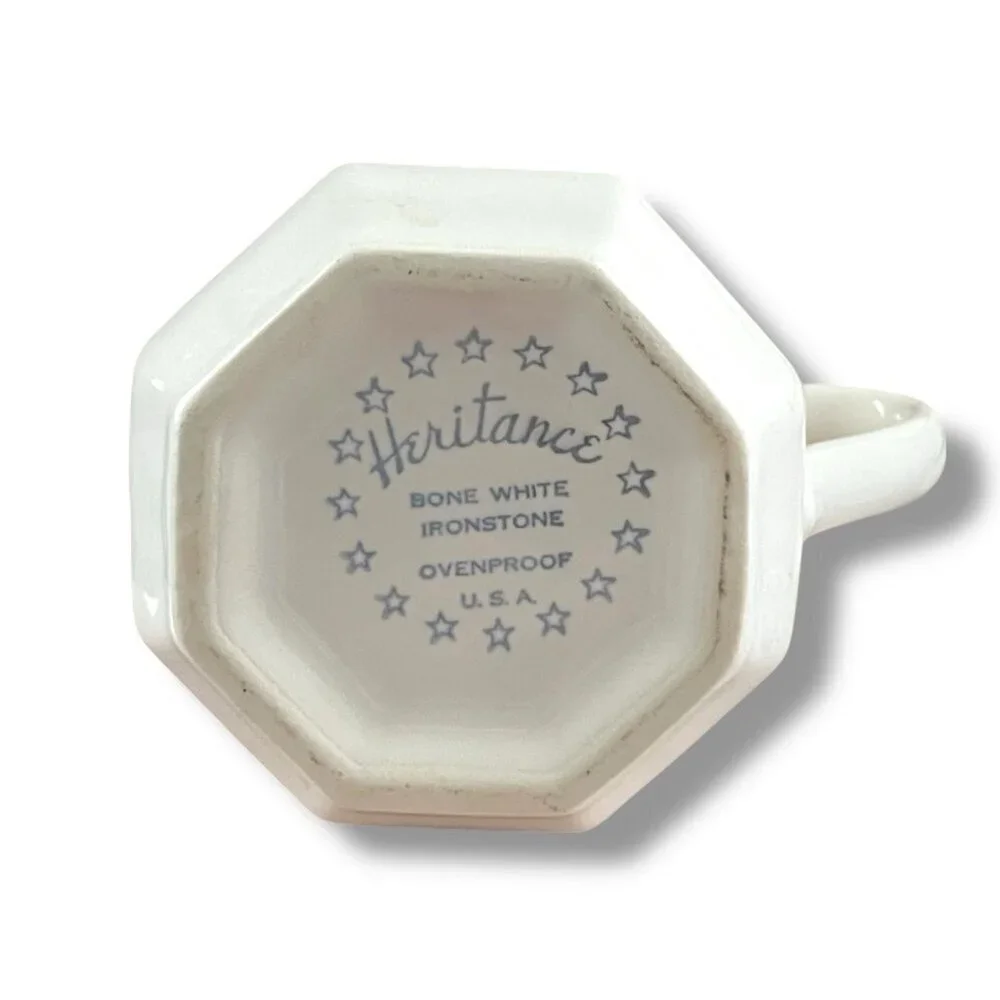 Vintage Harkerware Heritance Ironstone Creamer Bone White 4